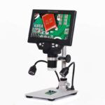 Microscopio Digitale G1200D 12MP Schermo da 7 pollici Display LCD 1-1200X Continui con Luci a LED e Batteria Integrata
