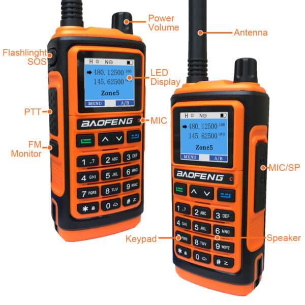 BaoFeng UV-17 Ricetrasmettitore Portatile 5W AM FM VHF/UHF 3