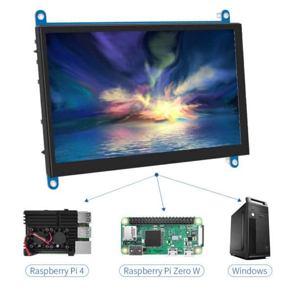 Modulo Schermo Touch HDMI 7 Pollici IPS/TN AIDA64 Pannello LCD 1024 x 600 per Raspberry Pi 3 Pi4 PC Orange PI 6