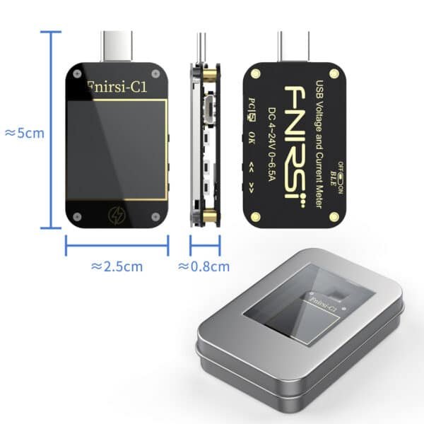 FNIRSI-C1 USB Tester USB-C Voltmetro Amperometro Test di Ricarica Misuratore 7
