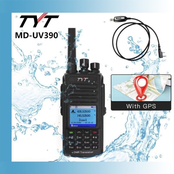 TYT MD-UV390 Ricetrasmettitore Portatile DMR VHF/UHF Dual Band GPS IP67 1