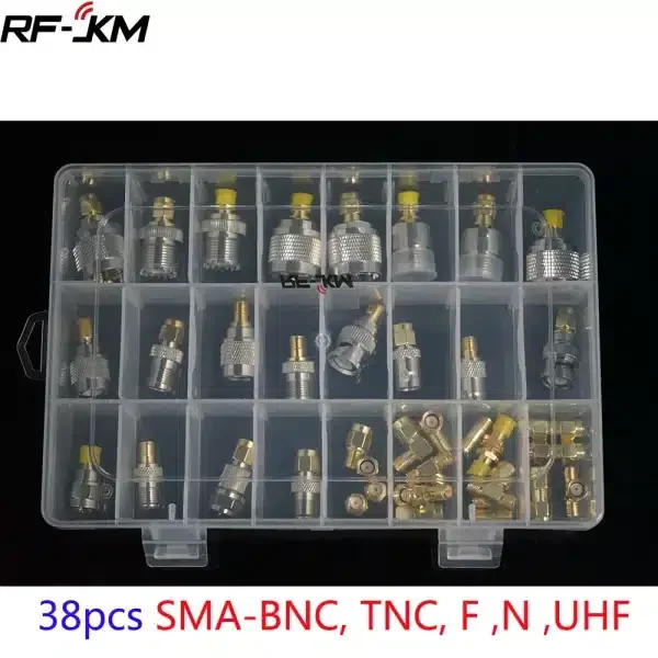 Kit Adattatori Coassiali 4 Pezzi SMA BNC UHF a SMA SMB MCX MMCX BNC TNC UHF N F Tipo SO239 PL259 RF 1